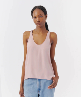 美国YUAN 单 16mm 素绉缎 EQ藕粉色 工字形背心