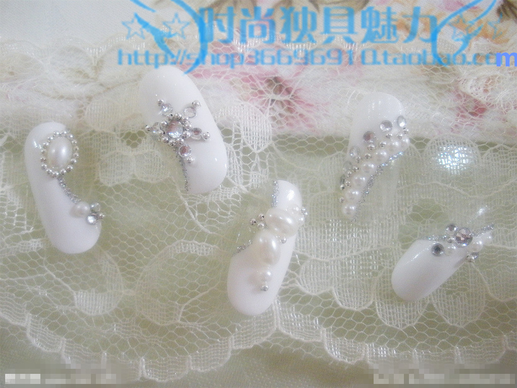 显白网红包邮可拆卸光疗手工新娘假指甲穿戴美甲贴片甲片成品可爱