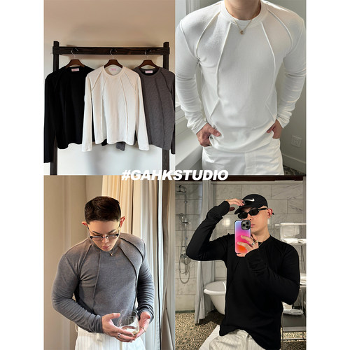 GAHKSTUDIO 25早春新款三色外缝设计感贴身亲肤长袖 显身材～回馈