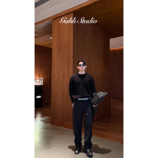 GAHKSTUDIO店主私服版型超正拉索设计感超显瘦的西裤 天丝羊毛