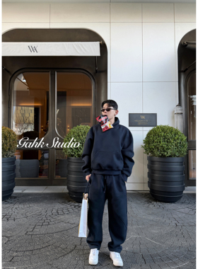 GAHKSTUDIO 万年款 经典款延续 轮廓剪裁500g卫衣套装 弯刀设计