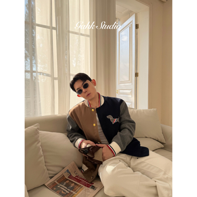 GAHKSTUDIO 经济上行时期的贵公子拼色 羊毛 小狗夹克