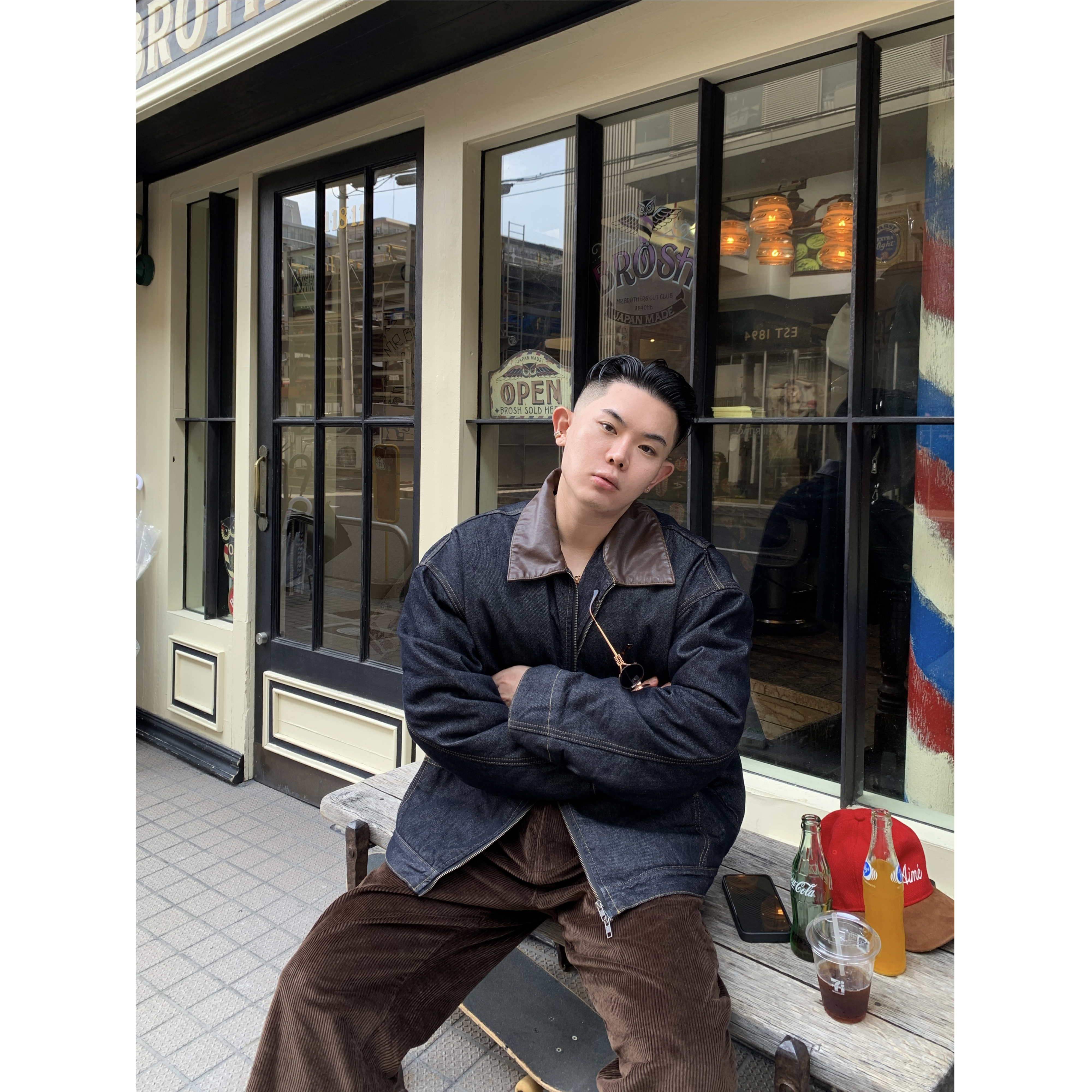 GAHKSTUDIO秋冬新款AC*E今年大热古撞色翻领水洗原牛外套夹棉保暖