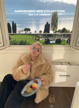 GAHKSTUDIO「瑞士老钱风」宫廷风私服vintage百搭保暖皮草夹克