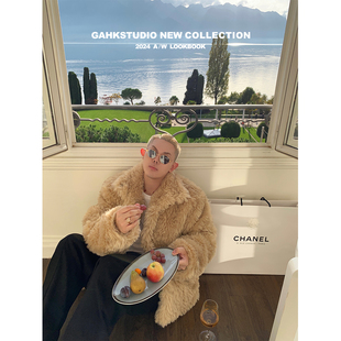 GAHKSTUDIO「瑞士老钱风」宫廷风私服vintage百搭保暖皮草夹克