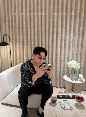 GAHKSTUDIO 26早春 私服定制 进口纱线粗花呢针织开衫 高级感