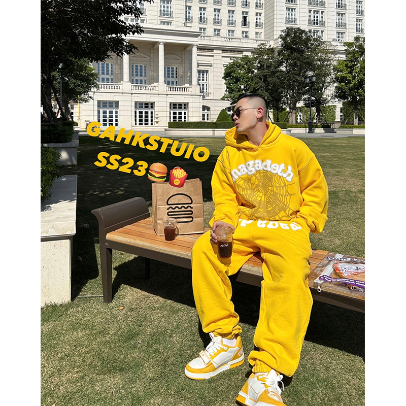 蛛网印花休闲百搭卫裤