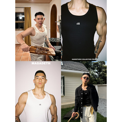 GAHKSTUDIO 长期主义MAGADETH合作款高品质加厚硬挺螺纹背心