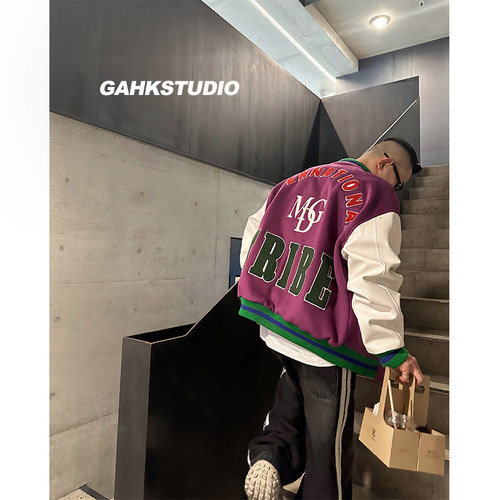 撞色棒球服Magadeth外套