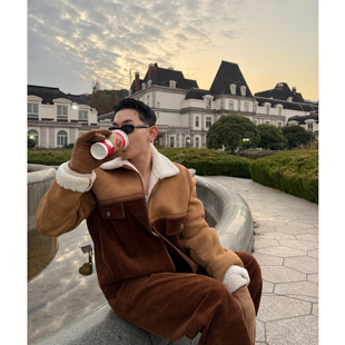 Magadeth「滑雪系列」大秀秀款环保皮毛一体拼接羊羔毛夹克外套