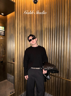 GAHKSTUDIO新春款私服秀款P家贵公子秀款格织法100绵羊毛衣 3色