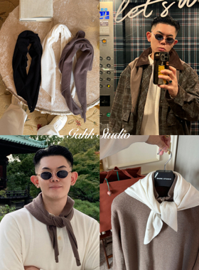 GAHKSTUDIO 100羊毛 氛围感小围脖 三角小领巾