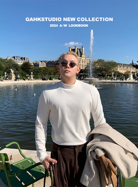 GAHKSTUDIO 「午后杜乐丽」万年款百搭条纹高领打底 2色