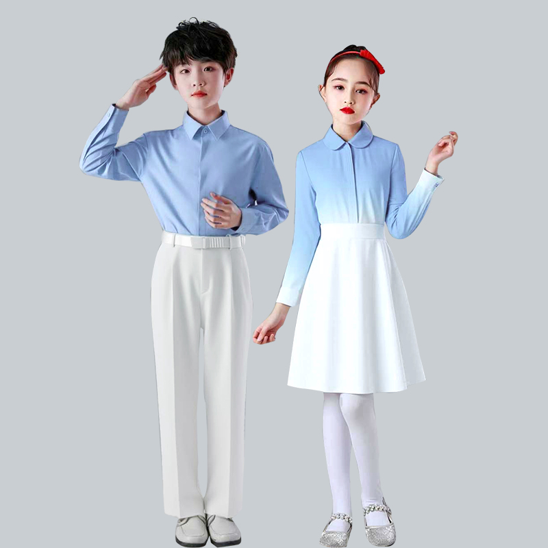 国庆中小学生合唱服红歌表演服