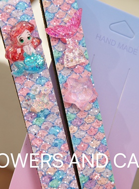 FlowersandCats蓝女童魔术贴发带儿童女碎发贴刘海贴美人鱼公主海