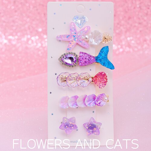 flowersandcats美人鱼女童发夹