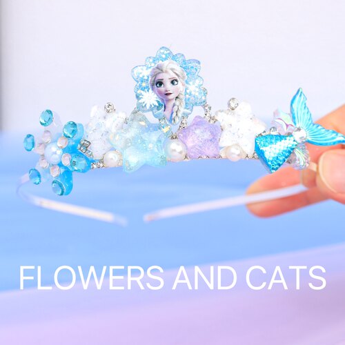 女童皇冠儿童发箍雪花蓝色发饰春