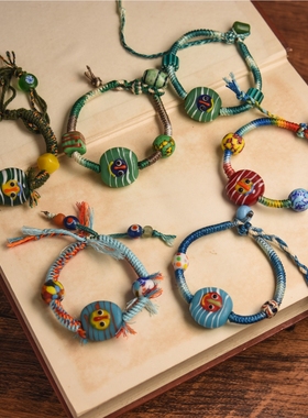 进口绝美手链时时闻彩色琉璃