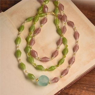 无奈朝来寒雨晚来风。原创国风新中式小众琉璃项链女款2024新款