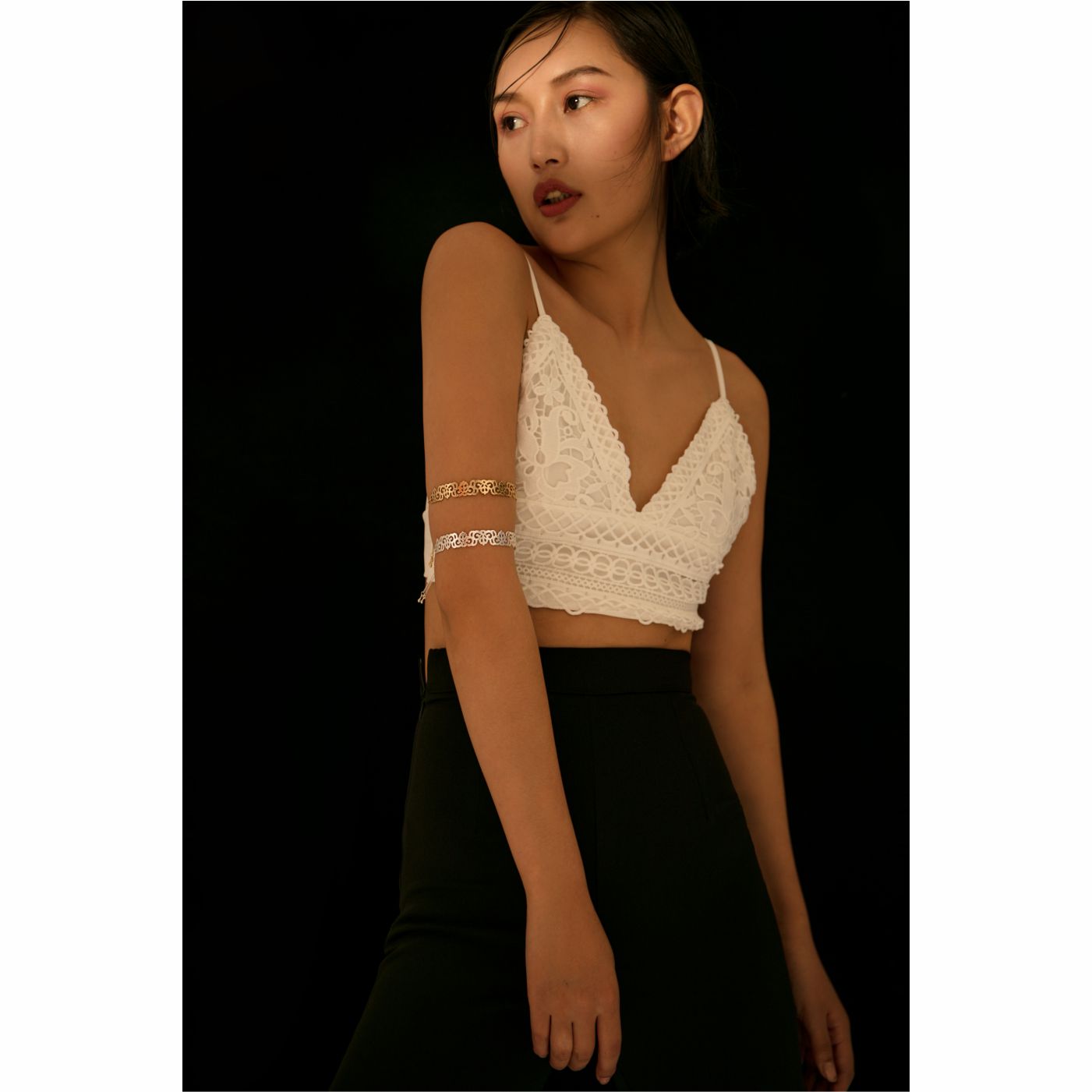 原创自制  巴洛克宫廷风蕾丝镂空雕花优雅镀金手镯臂环两用复古着