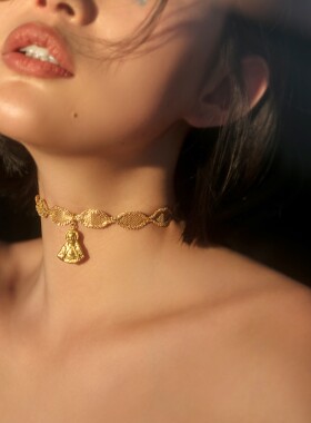 原创项圈街拍高级感金属锁骨链