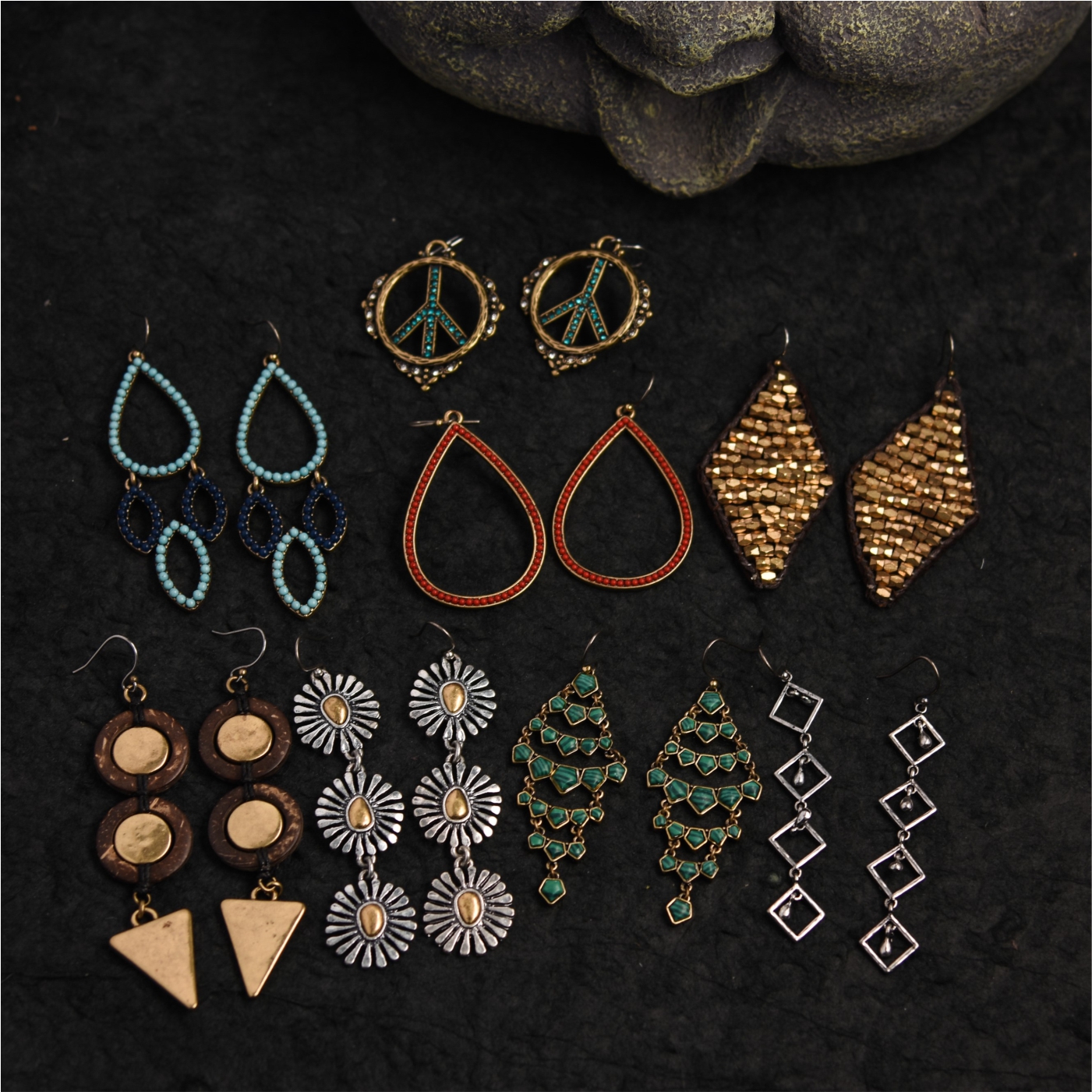 千里共如何，微风吹兰杜。彩色耳环夸张孤品民族风复古