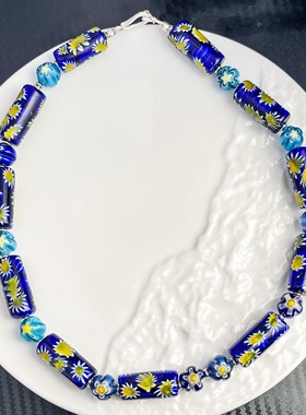 曾伴浮云归晚翠,犹陪落日泛秋声.意大利威尼斯千花琉璃蓝色系孤品