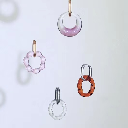 欧美ins手工琉璃耳环耳钉