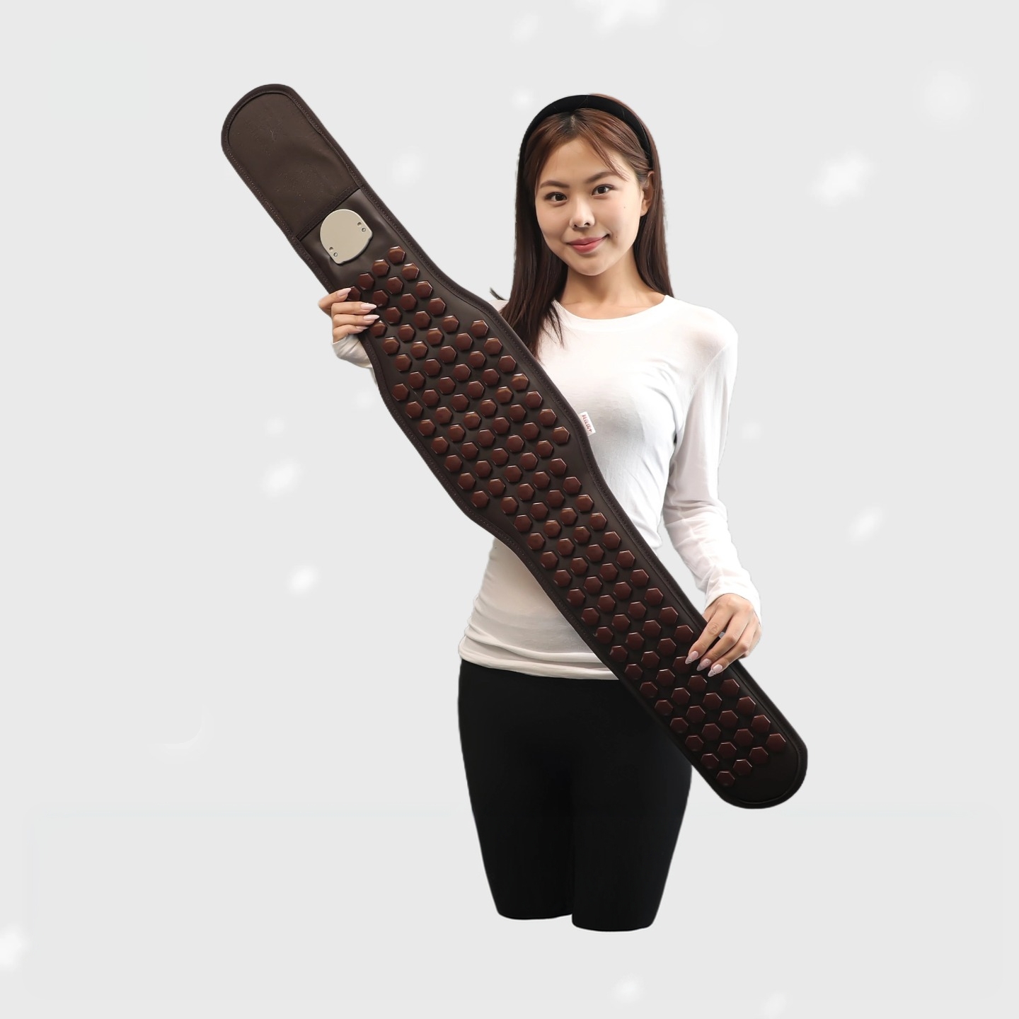 托玛琳加热护腰带光子腰椎全腰围赭石玉石热敷保暖电热腰腹带