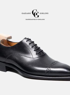 美勋英国Gaziano&Girling牛津鞋男Cambridge黑色皮鞋商务正装现货
