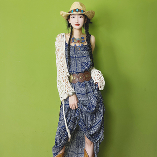 新款波西米亚连衣裙两件套民族风特色东南亚风新疆旅游穿搭度假裙
