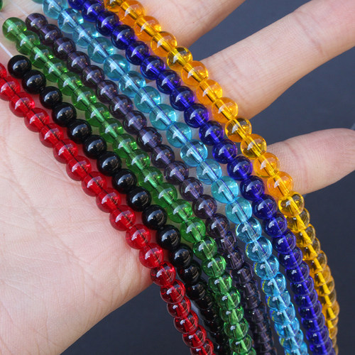 本色玻璃圆珠手工diy琉璃珠饰品