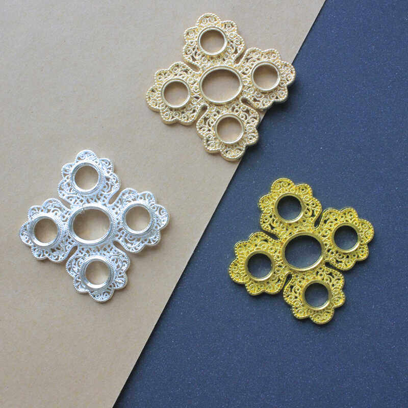 合金保色菱形四边挂件 手工diy古风璎珞头饰皇冠流苏帽子吊坠材料