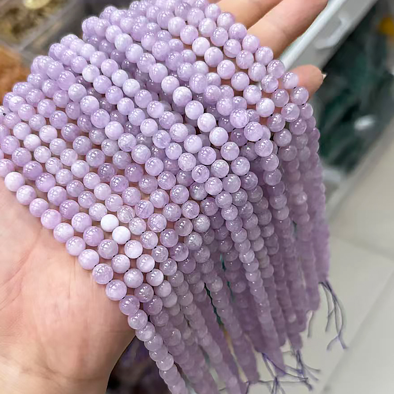 天然紫锂辉散珠 紫色圆珠子diy手工手链手串项链串珠配件材料