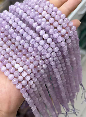 天然紫锂辉散珠 紫色圆珠子diy手工手链手串项链串珠配件材料