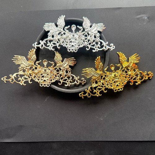 DIY套装饰品配件合金大号双鹤发冠古风发簪头饰步摇汉服材料