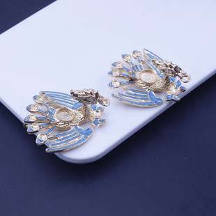 古风小凤凰配件 合金电泳保色滴油款配饰手工diy发簪汉服凤冠材料