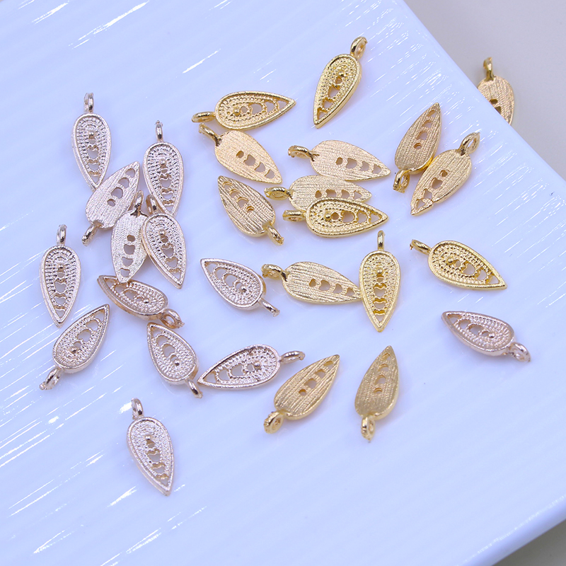 合金配件6*14mm水滴树叶小吊坠