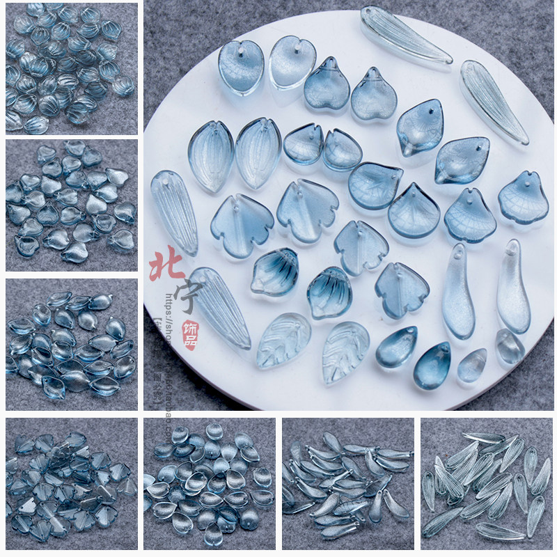 花瓣水晶琉璃手工发簪饰品材料图片