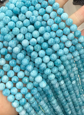 DIY清新天河蓝玉散珠子 天然白石优化  手工diy手链项链串珠配件