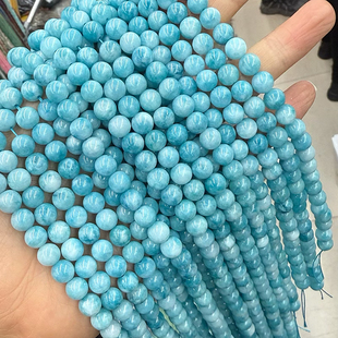 DIY清新天河蓝玉散珠子 天然白石优化  手工diy手链项链串珠配件