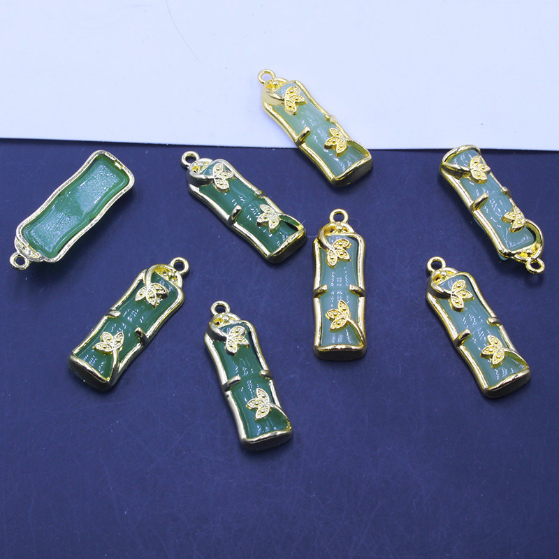 新款中式复古琉璃嵌镶竹节饰品配件 DIY手工服饰辅料手链配件材料