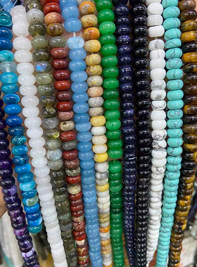 5x8mm算珠散珠隔片玉石水晶红东陵玛瑙石diy古风流苏手链串珠配件