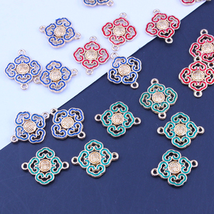 合金保色滴油祥云流苏连接配件 手工diy汉服发簪配饰手链头饰材料