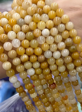 DIY2-12mm天然黄东陵黄玉散珠圆