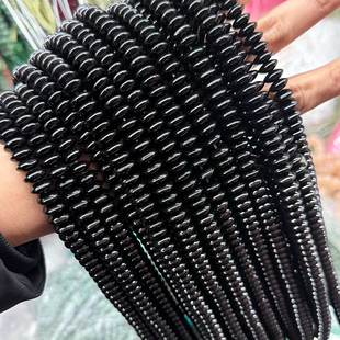 4×10mm飞蝶珠黑玻璃仿玛瑙隔珠散珠子 手工DIY手链串珠配件配材