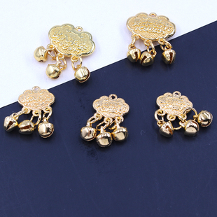 小金锁diy儿童长命锁挂件吊坠 手工diy古风发簪发饰头饰配件材料