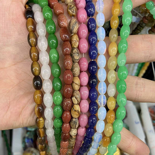 6x9mm天然玛瑙米珠椭圆桶珠