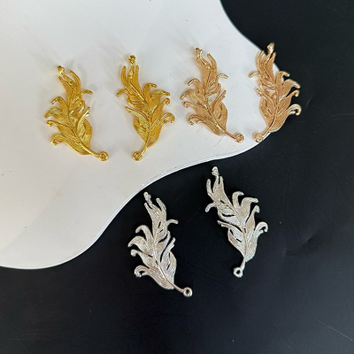 DIY合金树叶羽毛宫廷风配饰 手工饰品头饰发饰发簪配件材料