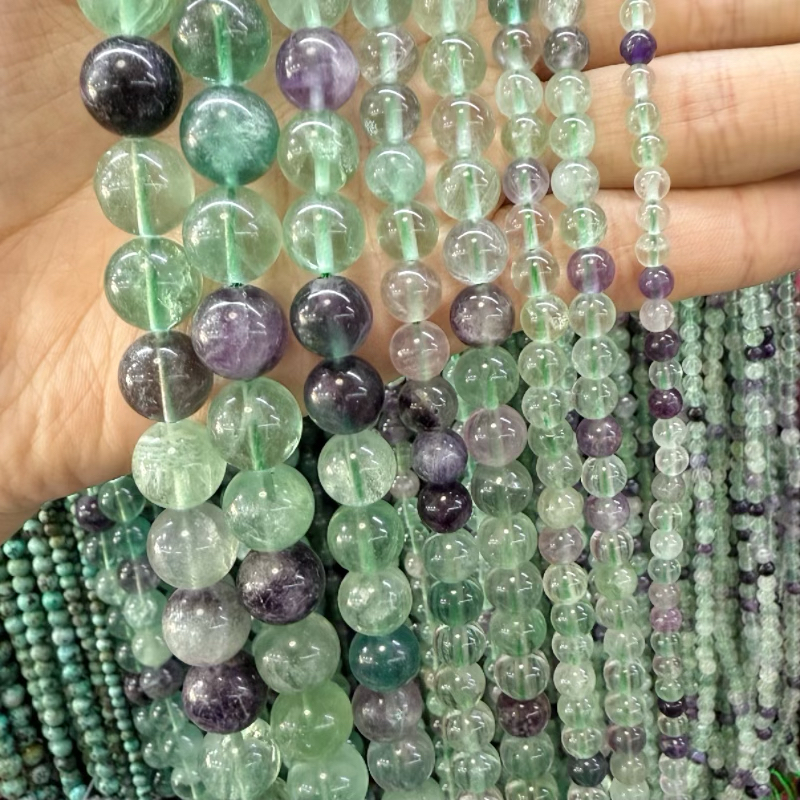DIY绿萤石散珠半成品长链diy手工串珠手链项链耳环饰品配件材料